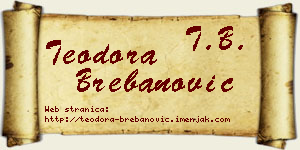Teodora Brebanović vizit kartica